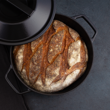 Load image into Gallery viewer, Baking artisan sourdough bread in a Borough Furnace enameled cast iron dutch oven
