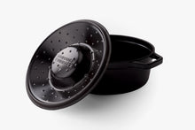 Load image into Gallery viewer, USA-made enameled cast iron dutch oven with tight-fitting lid and large loop handles, handmade in New York
