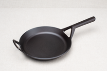 Load image into Gallery viewer, Borough Furnace 10.5-inch cast iron frying skillet with forked handle, handmade in Owego NY
